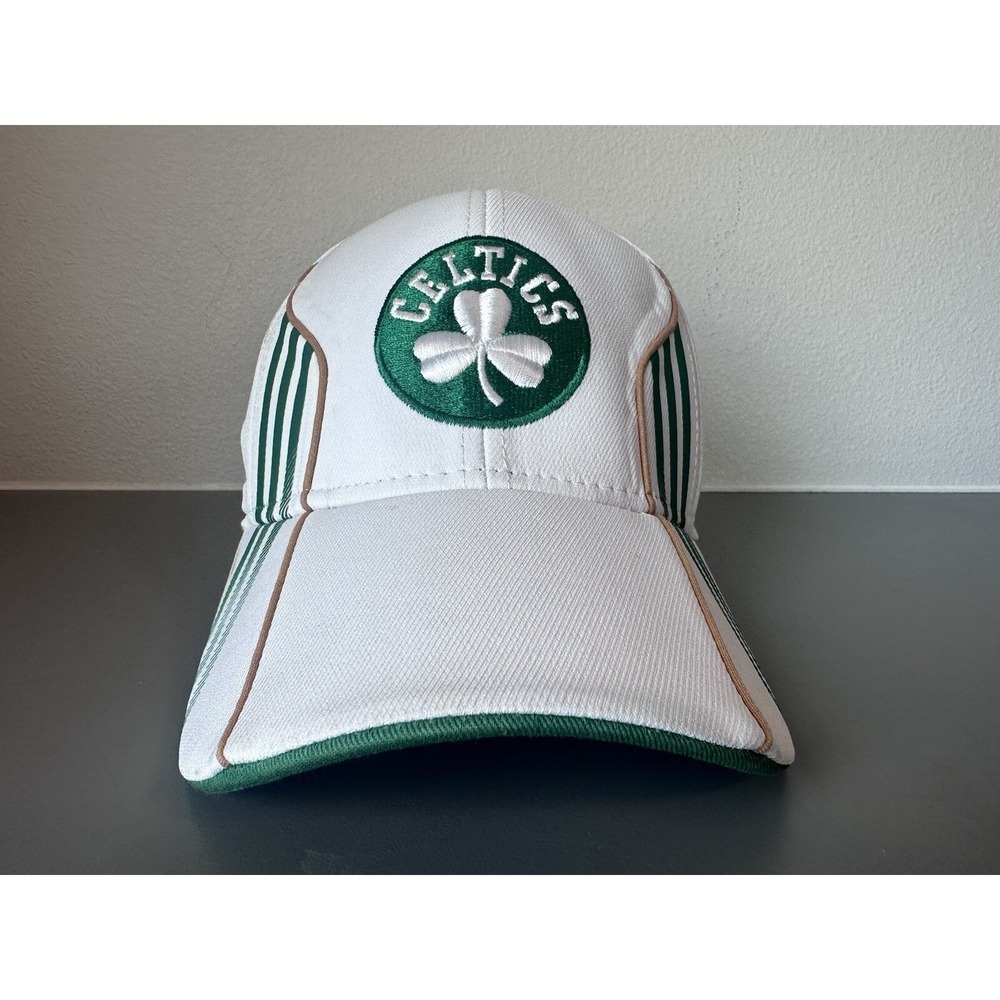 White Boston Celtics Hat Cap Fitted Mens OSFM  NBA Adidas‎ Modern Active Wear